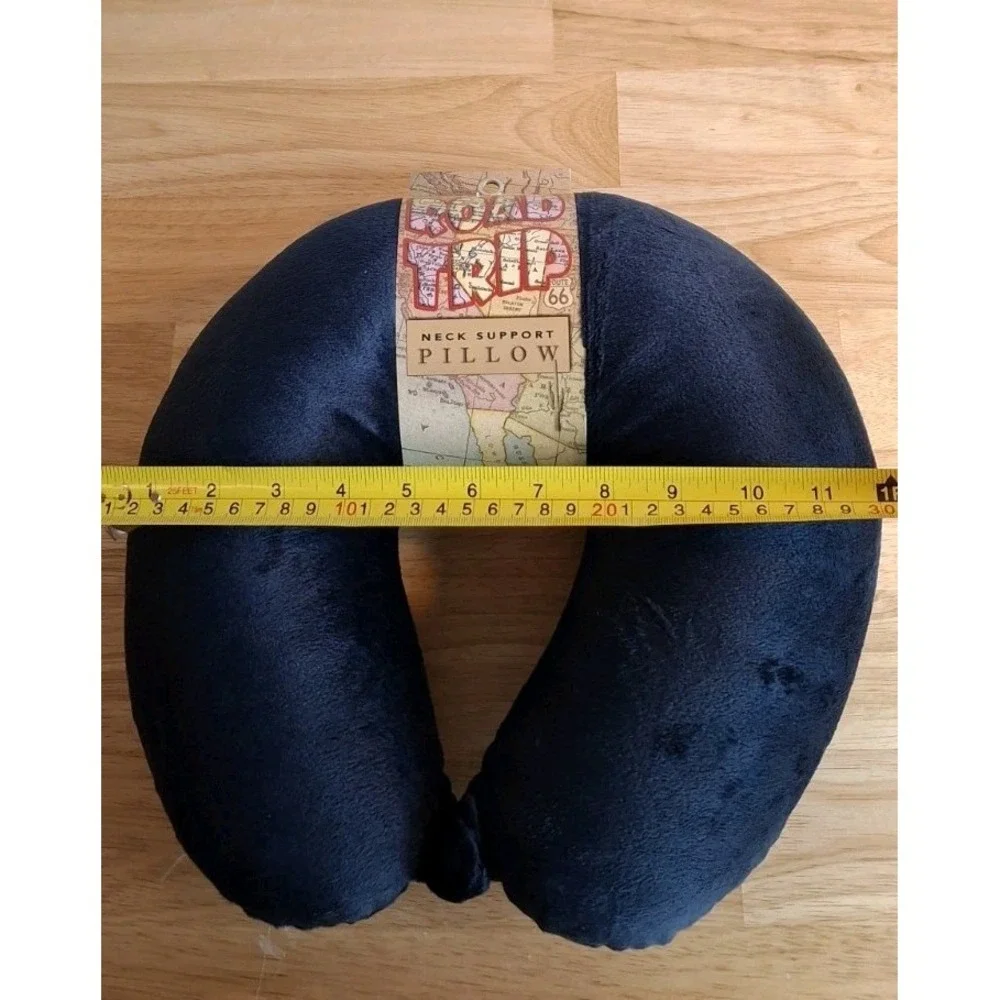 Navy Blue U Shaped Travel Pillow Neck Support Head Rest Airplane Sleep Cushion